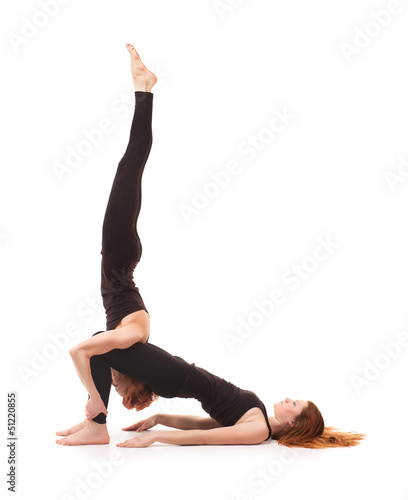 Photo: paired yoga on a white background paired yoga on a white background