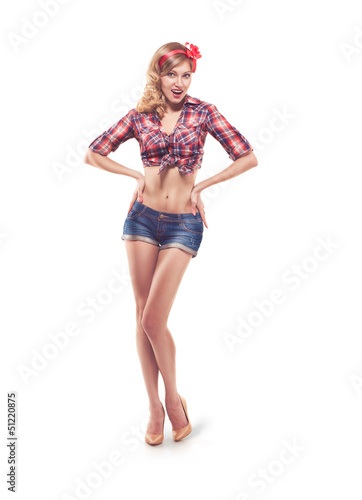 Photo: beautiful young retro pinup woman beautiful young retro pinup woman