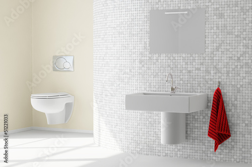 Illustration: Bathroom yellow wall closeup Bathroom yellow wall closeup