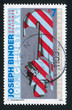 Poster of stylized candy cane and head profile