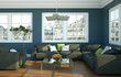 modernes Wohnzimmer in Stadtwohnung
