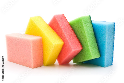 Photo: double side cleaning sponges line up double side cleaning sponges line up