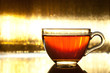 Tea cup on abstract background