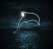 Silhouette of dolphin
