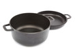 Black saucepan isolated on a white background.