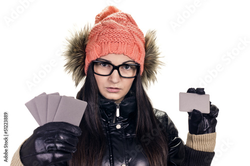 Photo: stylish girl with credit card stylish girl with credit card