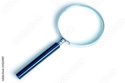 Photo: Magnifier to find and enlarge on a white background in cool colo Magnifier to find and enlarge on a white background in cool colo