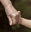 hands family grandson and old grandmother