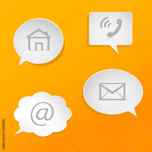 Vector: Media icons in abstract speech bubbles Media icons in abstract speech bubbles