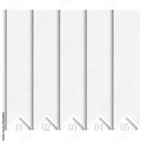 Vector: 3d white numbered banners 3d white numbered banners