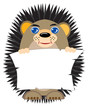 Vector: Hedgehog with clean sheet of paper in hand Hedgehog with clean sheet of paper in hand