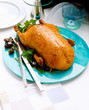 Roast duck on a plate