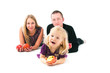 The little girl against parents. It is isolated.