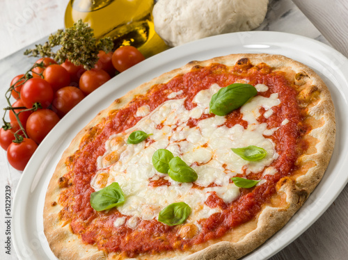 Photo: margherita pizza with buffalo mozzarella margherita pizza with buffalo mozzarella