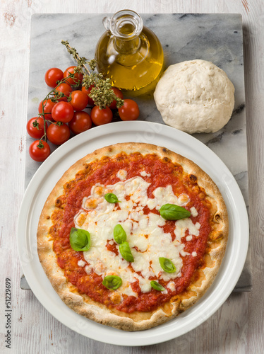 Photo: margherita pizza with buffalo mozzarella margherita pizza with buffalo mozzarella