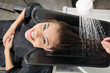Client Getting Hair Wash At Salon