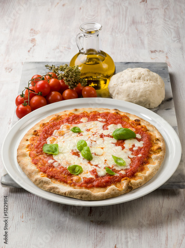Photo: margherita pizza with buffalo mozzarella margherita pizza with buffalo mozzarella