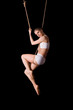 Foto: Young woman gymnast on rope Young woman gymnast on rope