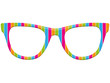 Nerdbrille mit peppigen Streifen in frischen Frühlingsfarben