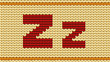Vector Red knitted alphabet. Letter Z