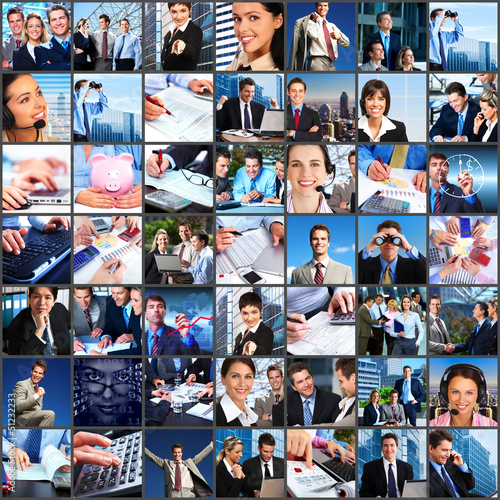 Photo: Business people team collage. Business people team collage.