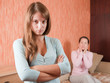 Mother and  daughter having quarrel
