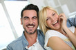 Cheerful couple having fun
