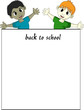 Vector: happy kids with back to school banner happy kids with back to school banner