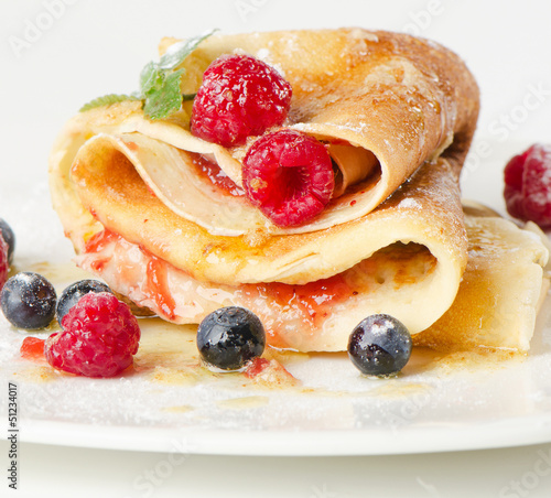 Photo: Crepes with berries Crepes with berries