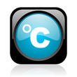 celsius black and blue square web glossy icon