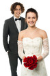 Fashion shot a handsome groom and lovely wife