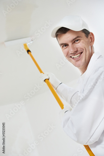 Photo: happy house painter worker happy house painter worker
