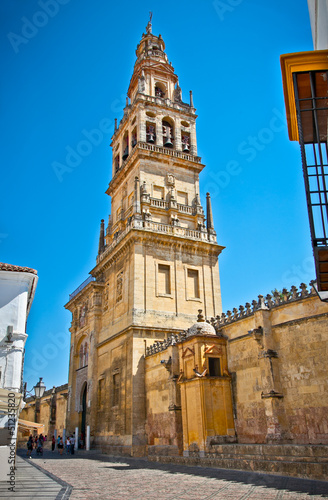 Photo: Bell tower of Mezquita (Mosque) and Cathedral , Cordoba, Spain. Bell tower of Mezquita (Mosque) and Cathedral , Cordoba, Spain.