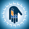 concept of industrial in hand icon