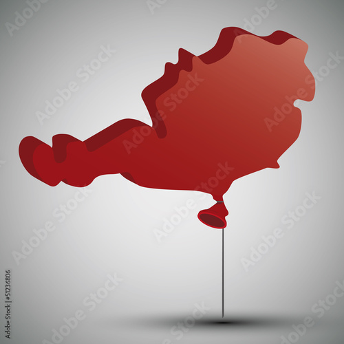 Vector: map of Austria in form of a balloon map of Austria in form of a balloon