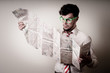 lost businessman with map