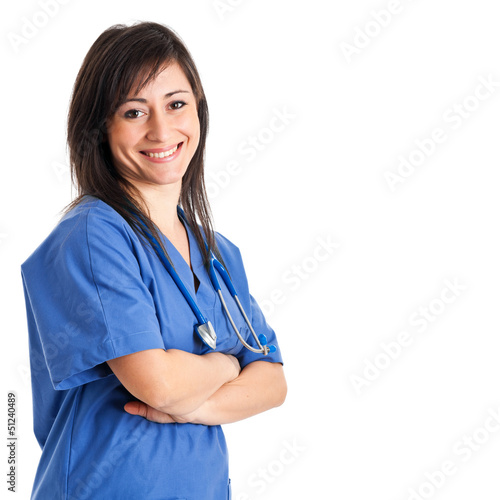 Photo: Nurse isolated on white Nurse isolated on white