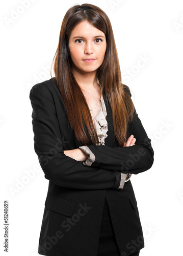 Photo: Businesswoman isolated on white Businesswoman isolated on white