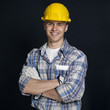 portrait of a young builder
