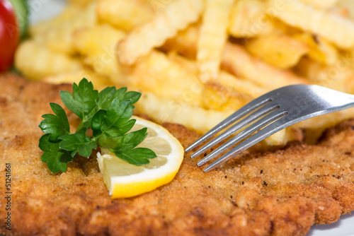 Photo: Schnitzel with Chips Schnitzel with Chips