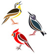 Stylized birds