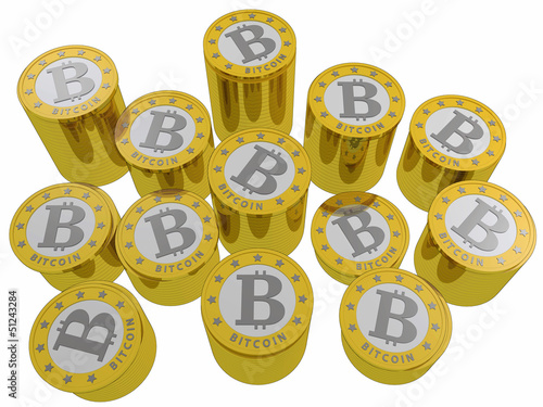 Illustration: bitcoins isolated bitcoins isolated