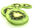 slices of kiwi on a white