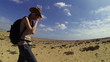 Woman traveler in the desert
