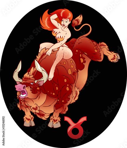 Vector: Horoscope. Taurus. Horoscope. Taurus.