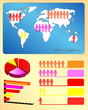 people and world map graph info-graphic