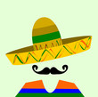 man with handlebar mustache wearing sombrero