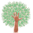 tree made out of childrens hands