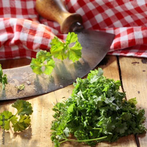 Photo: Chopping parsley Chopping parsley