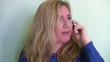 Nervous woman talking with customer service